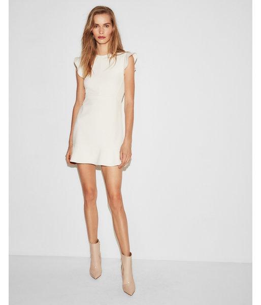 Express Womens Ruffle Sleeve Fit And Flare Dress