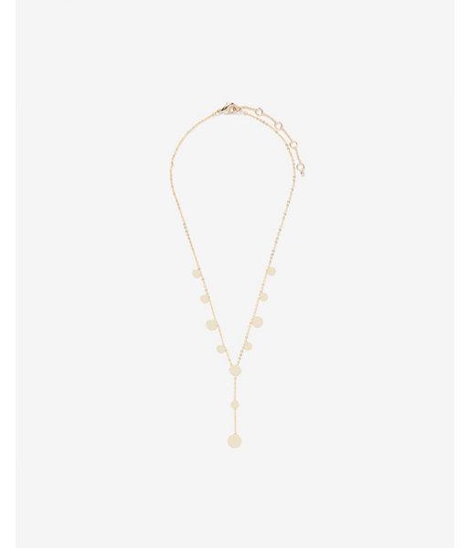 Express Womens Mixed Disc Y Necklace