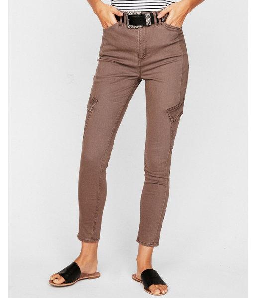 Express Womens Super High Waisted Cargo Ankle Pant