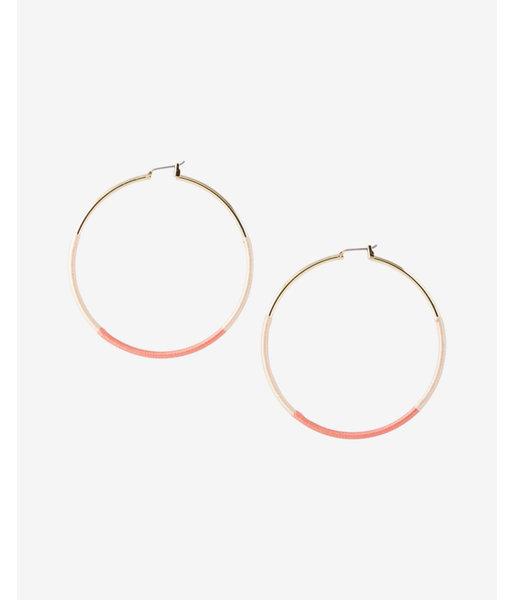 Express Two Tone Wrapped Hoop Earrings
