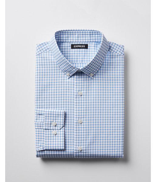 Express Mens Classic Fit Check Button-down Cotton Dress