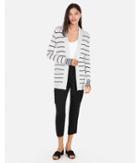Express Womens Striped Wide Placket Cover-up