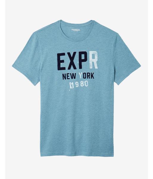 Express Pieced Logo Supersoft Crew Neck Graphic Tee