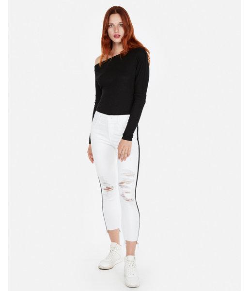 Express Womens Ribbed Off The Shoulder Long