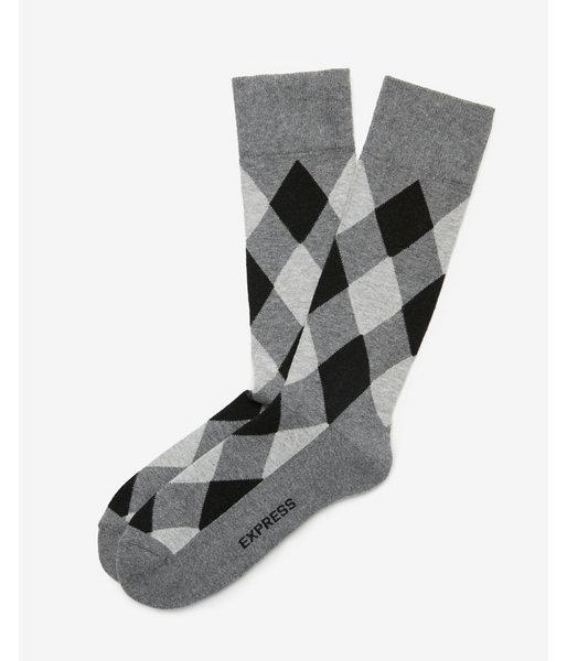 Express Mens Cushioned Modern Argyle Dress