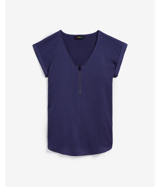 Express Womens Love Unites Satin Rainbow Zipper Gramercy Tee