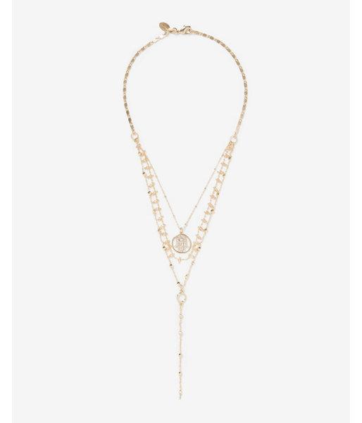 Express Womens Beaded Hamsa Y Necklace