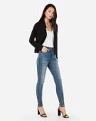 Express Womens Cropped Tailored Knit Blazer