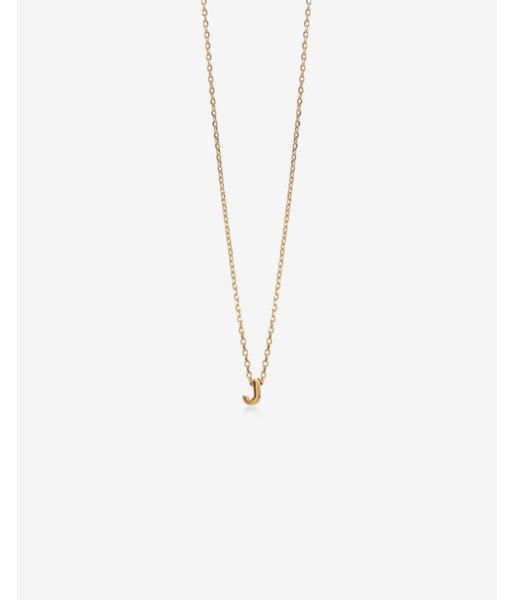 Express Womens Gold Mini J Initial Necklace