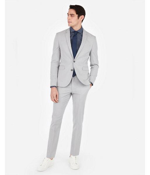Express Mens Slim Light Gray Stretch