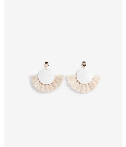 Express Womens Layered Shell Post Back Earrings