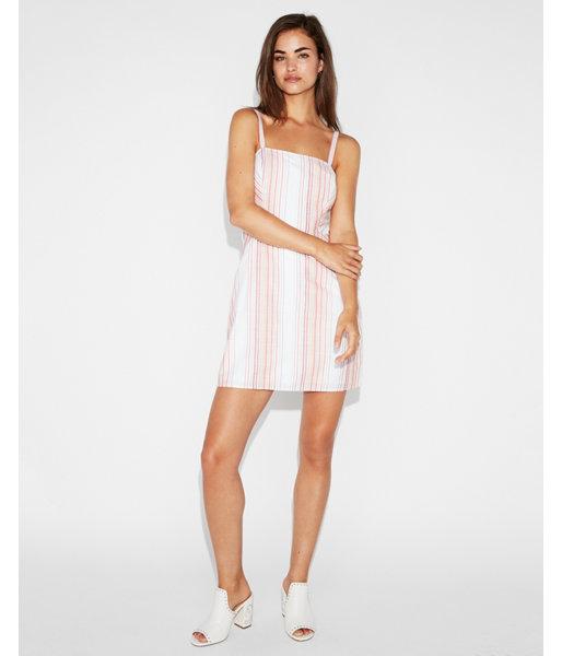 Express Womens Stripe Fit And Flare Cami Dress