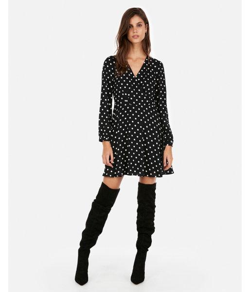 Express Womens Fit And Flare Surplice Long