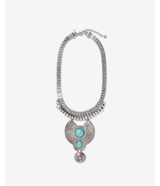 Express Womens Turquoise Stone Statement Necklace
