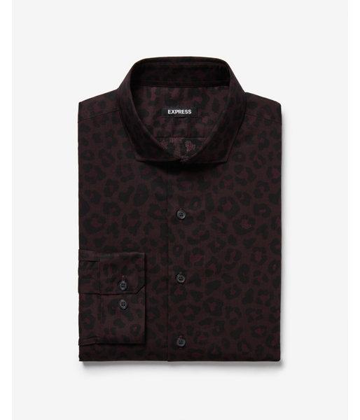 Express Mens Slim Leopard Print Dress