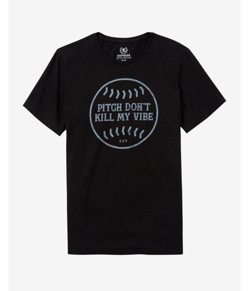 Express Mens Pitch Don't Kill My Vibe Graphic T-shirt