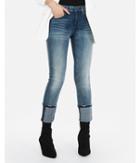 Express Womens Mid Rise Denim Perfect Cuffed Cropped
