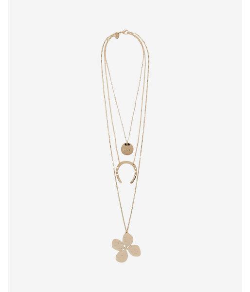 Express Womens Triple Layered Lucky Pendant Necklace
