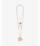 Express Womens Triple Layered Lucky Pendant Necklace