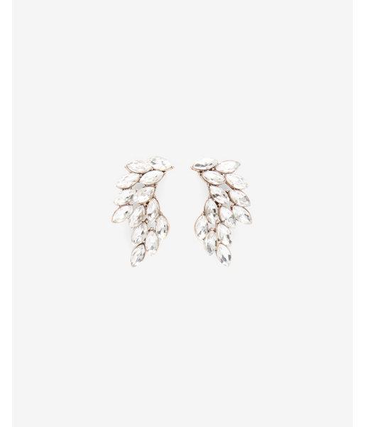 Express Womens Navette Stone Crawler Post Back Earrings