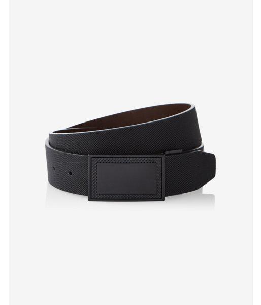 Express Mens 2-in-1 Reversible Textured Buckle Belt