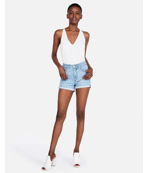 Express Womens Express Womens High Waisted Rolled Hem Stretch+ Performance Denim