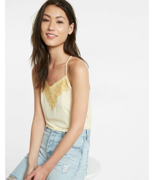 Express Womens Eyelet Embroidered Cami