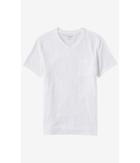 Express Men's Tees White Slub Knit V-neck Pocket T-shirt