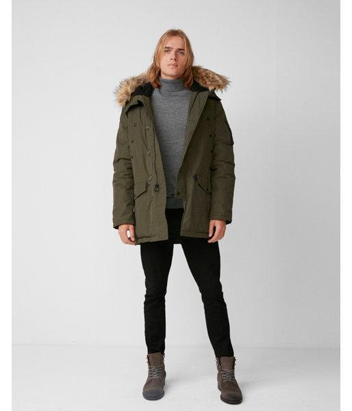 Express Mens Faux Fur Hooded Parka