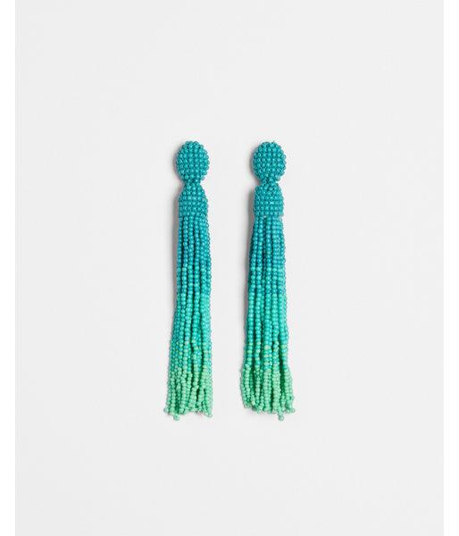 Express Womens Ombre Beaded Tassel Earrings