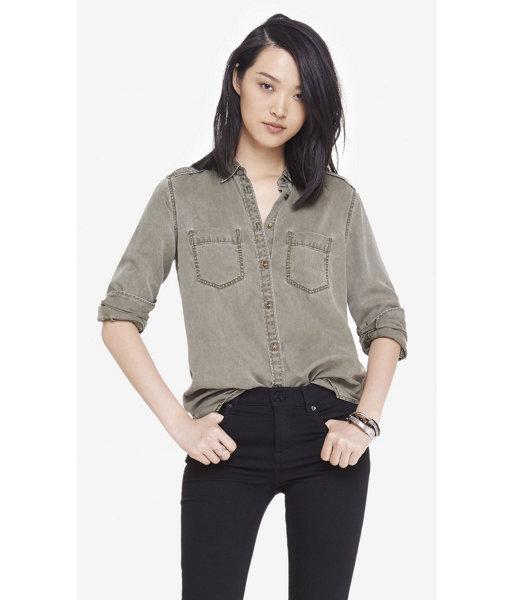Express Express Women's Shirts Soft Twill Boyfriend