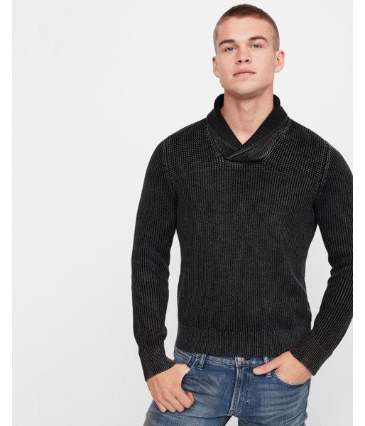 Express Mens Garment Dyed Shawl Collar Popover