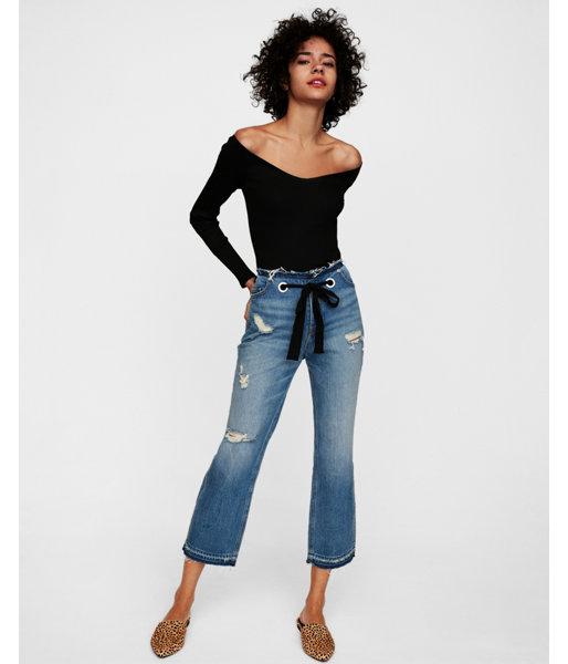 Express Womens Express One Eleven Off The Shoulder V-neck Tee