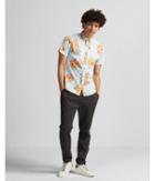Express Mens Slim Tropical Floral Short Sleeve Cotton
