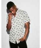 Express Mens Slim Fitfloral Button Down Short