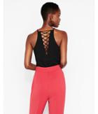 Express Womens High Neck Lace-up Back Tank
