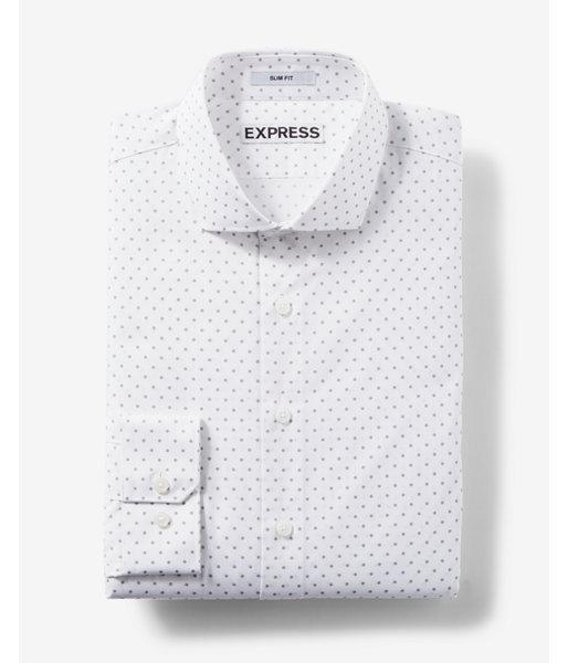 Express Mens Slim Fit Small Dot Print Dress