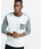 Express Mens Long Sleeve Color Blocked Tee