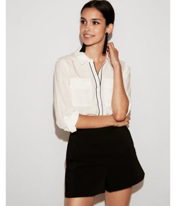 Express Womens Piped City Shirt By Express