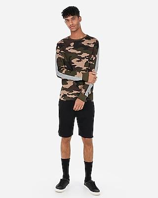 Express Mens Camo Sleeve Stripe Jersey T-shirt
