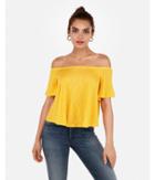 Express Womens Express One Eleven Slub Off The Shoulder Relaxed Tee