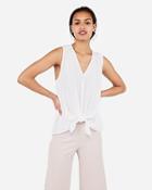 Express Womens Tie Front Button-up Tank