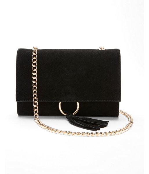 Express Womens Suede O-ring Cross Body Bag