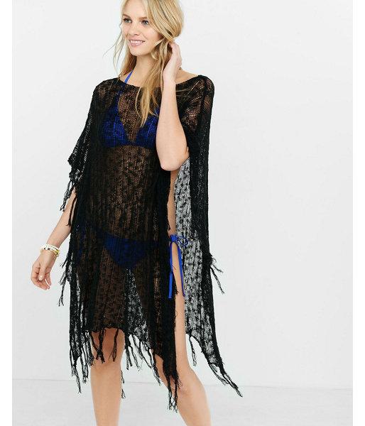 Express Womens Open Slub Knit Poncho
