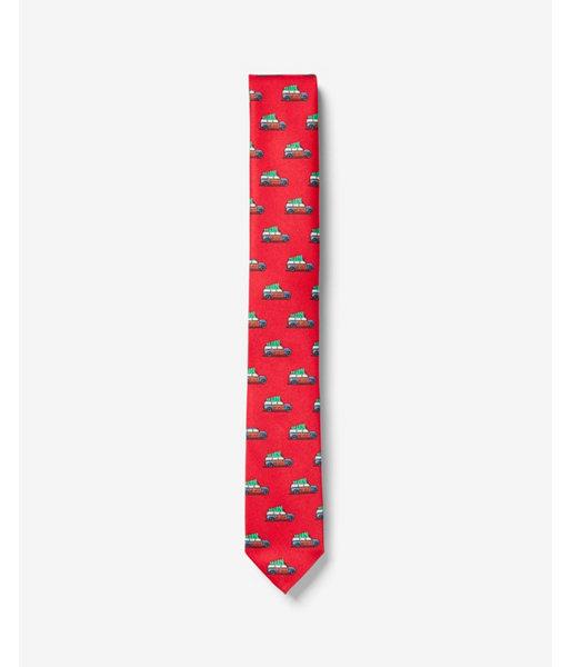 Express Mens Slim Holiday Truck Print Tie