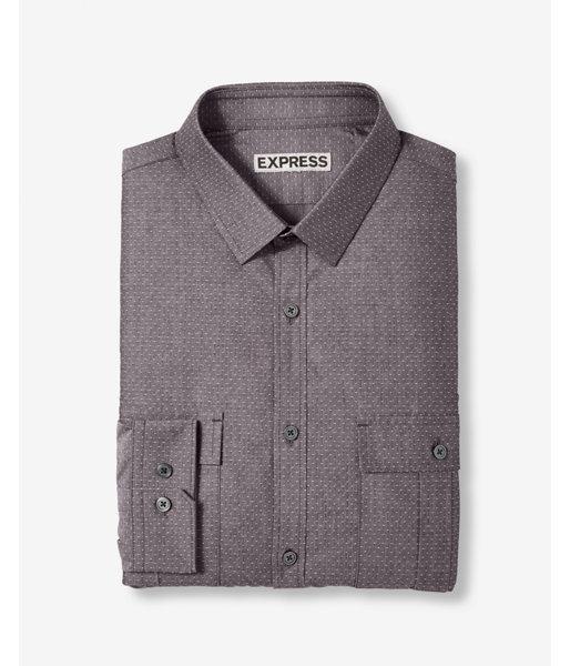 Express Mens Slim Dot Print Flap Pocket Dress