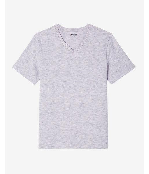 Express Heathered Flex Stretch V-neck Tee