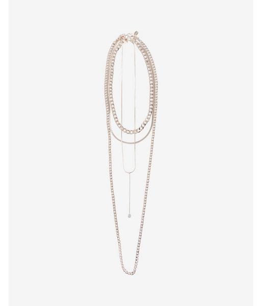 Express Womens Embellished Long Nested Necklace