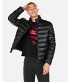 Express Mens Faux Leather Puffer Jacket