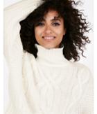 Express Womens Petite Cable Knit Turtleneck